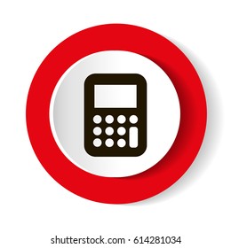 Calculator red web icon.