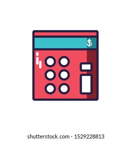 calculator red in white background vector illustration design