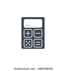 Calculator related vector glyph icon. Isolated on white background. Vector illustration.
