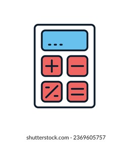 Calculator related vector icon. Isolated on white background. Vector illustration