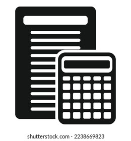 Calculator report icon simple vector. Business paper. Data file