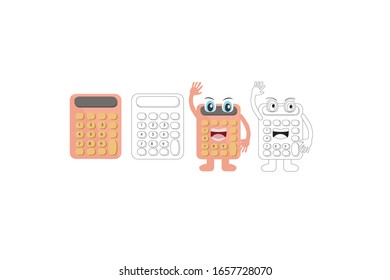 Calculator school object vector illustration Bundle 
