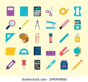 calculator and school supplies set