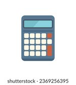 Calculator scientist icon flat vector. Lab research. Genetic dna isolated