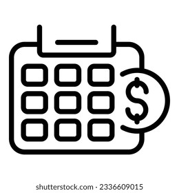 Calculator seo icon outline vector. Card search. Site business