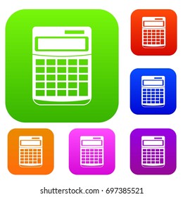 Calculator set icon in different colors isolated vector illustration. Premium collection