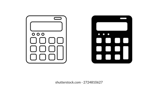ícone de conjunto de calculadora com ilustração de estoque de vetor de fundo branco