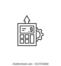 calculator, setting line icon on white background