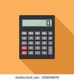 Calculator sign. Long Shadow design.