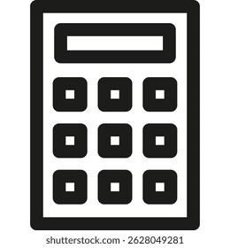 Símbolo de Calculadora, Ícone de Vetor Matemático