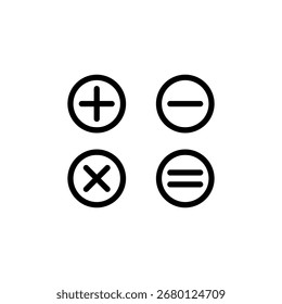 Plantilla de Vector de símbolo de signo de calculadora