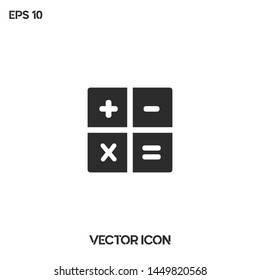 Calculator sign vector icon for web and mobile application isolated on white background. Premium quality.