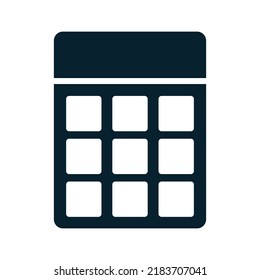 Icono de la silueta de la calculadora. Cálculo. Vector.