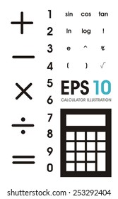 calculator silhouette set