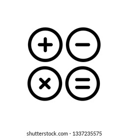 Calculator Simple Flat Line Icon Vector