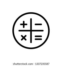 Calculator Simple Flat Line Icon Vector