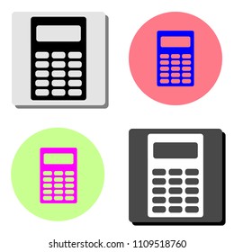 Calculator. simple flat vector icon illustration on four different color backgrounds