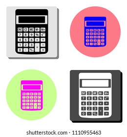 Calculator. simple flat vector icon illustration on four different color backgrounds