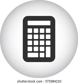 Calculator simple icon on colorful round background