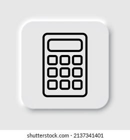 Calculator simple icon vector. Flat desing. Neumorphism design.ai