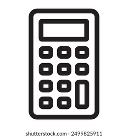 calculator simple linear icon, vector illustration