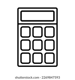 Calculator, simple outline vector icon