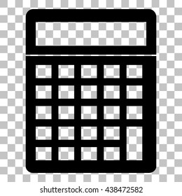 Calculator simple sign. Flat style black icon on transparent background.