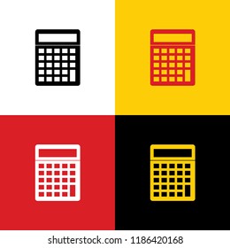 Calculator simple sign. Vector. Icons of german flag on corresponding colors as background.