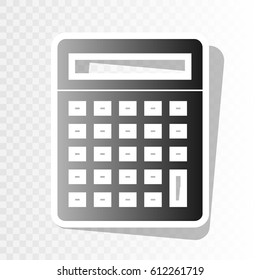 Calculator simple sign. Vector. New year blackish icon on transparent background with transition.