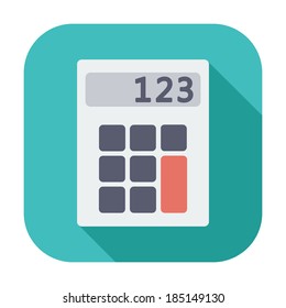 Calculator. Single flat color icon. Vector illustration.