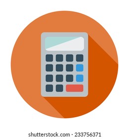 Calculator. Single flat color icon. Vector illustration.