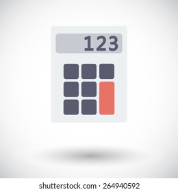 Calculator. Single flat icon on white background. Vector illustration.