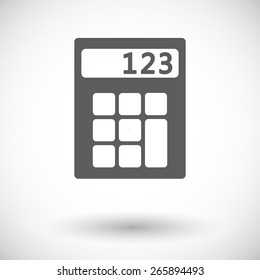 Calculator. Single flat icon on white background. Vector illustration.