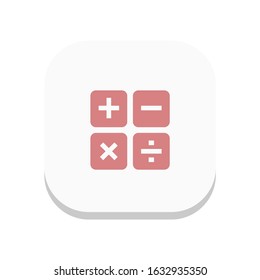 Calculator single icon color flat design