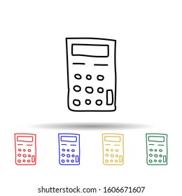 calculator sketch multi color style icon. Simple thin line, outline vector of education icons for ui and ux, website or mobile application