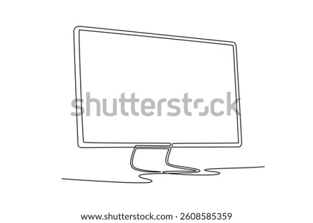 Calculator, Smartphone, Laptop concept. Single line draw design. Vector graphic illustration