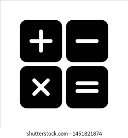 Calculator solid Icon on white background. Vector isolated element.