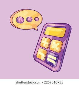 Calculator with Speech Bubble Vector. Business and Financial Illustration