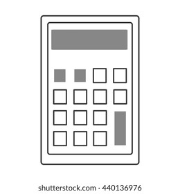 calculator with square buttons over isolated background,vector illustration