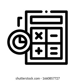 Calculator For Statistician Icon Thin Line Vector. Calculator Electronic Device Equipment For Calculations Concept Linear Pictogram. Monochrome Outline Sign Isolated Contour Symbol Illustration