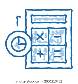 Calculator For Statistician sketch icon vector. Hand drawn blue doodle line art Calculator Electronic Device Equipment For Calculations sign. isolated symbol illustration