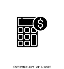 Calculator stencil. Element of education illustration. Signs and symbols can be used for web, logo, mobile app, UI, UX