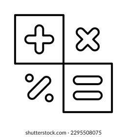 calculator sum plus divide multiply outline icon vector illustration