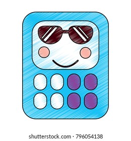 calculator sunglasses school supplies kawaii icon image
