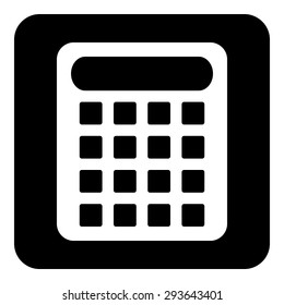 Calculator symbol button on white background. Vector illustration.