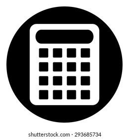 Calculator symbol button on white background. Vector illustration.