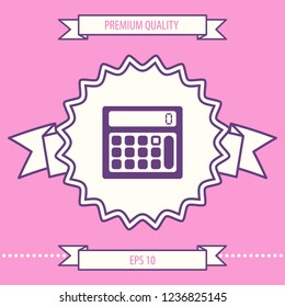 Calculator symbol icon. Graphic elements for your design