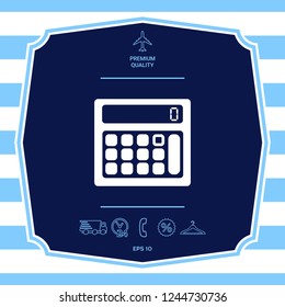 Calculator symbol icon. Graphic elements for your design