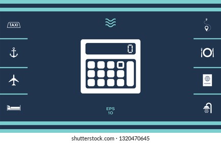 Calculator symbol icon. Graphic elements for your design