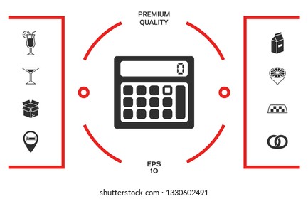Calculator symbol icon. Graphic elements for your design